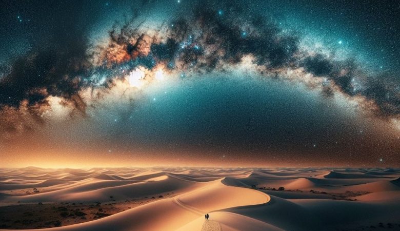 Via Láctea nos Lençóis Maranhenses criada por IA do Bing